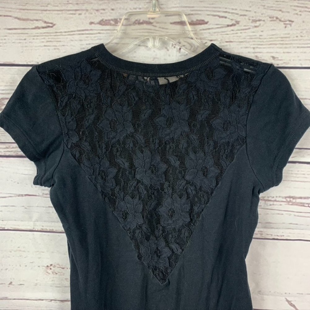 HARLEY davidson short sleeve top with laced back Sz L - Picture 6 of 12